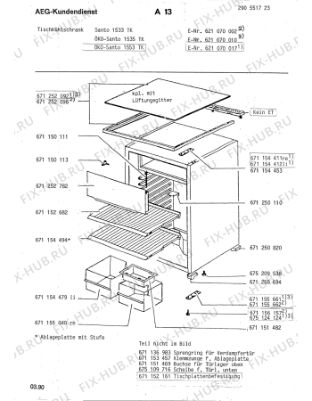 Взрыв-схема холодильника Aeg 621070010 - Схема узла Housing 001